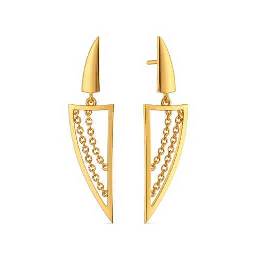 Leather Canvas Gold Earrings