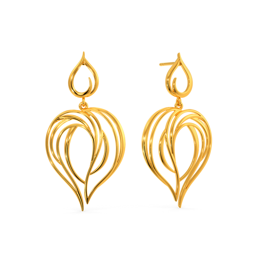Heart O Bloom Gold Earrings
