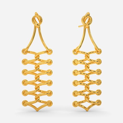 Two Loop Knot Gold Earrings