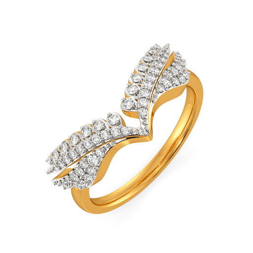 Gilded Plume Diamond Rings