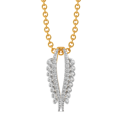 Gilded Plume Diamond Pendants