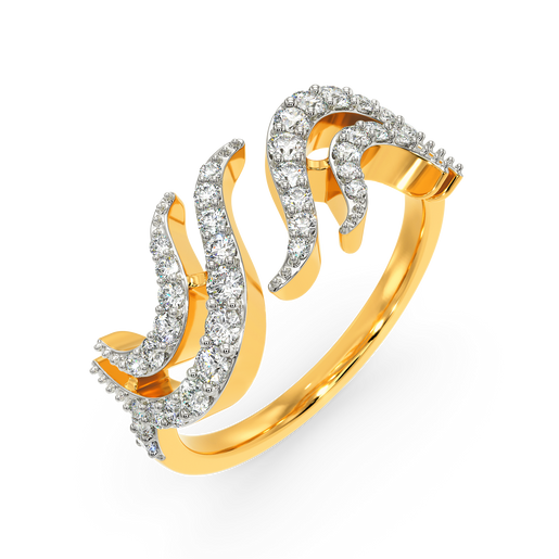Flam Feathers Diamond Rings