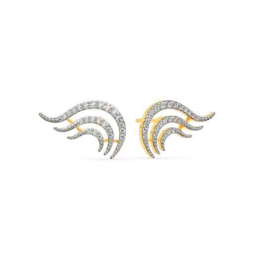 Flam Feathers Diamond Earrings