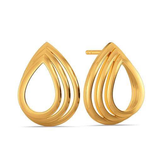 Abstract Flair Gold Earrings