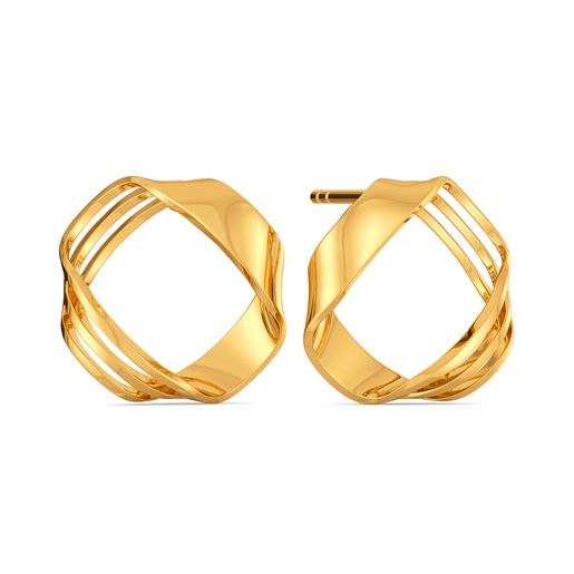 Whims N Whirls Gold Earrings