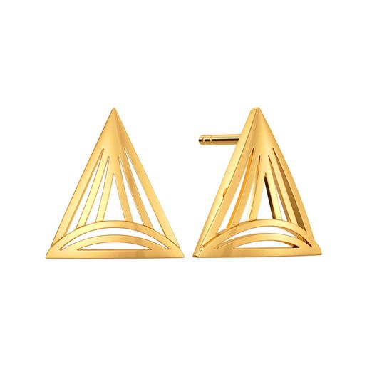 Quirky Picks Gold Stud Earring