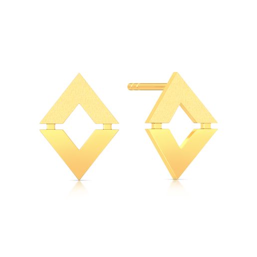 Triangular Tales Gold Earrings