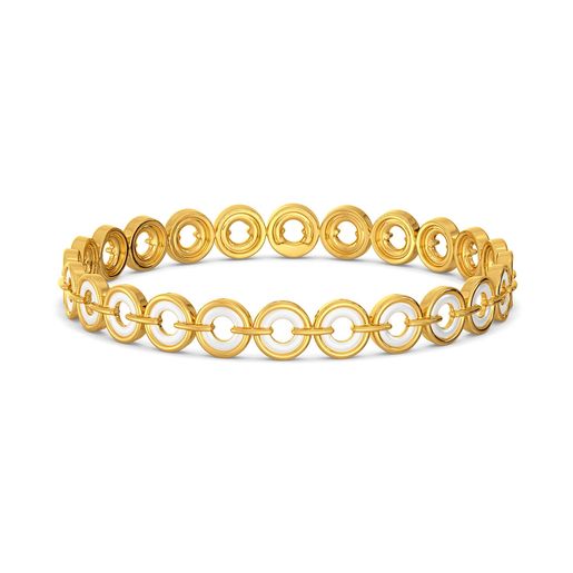 Ivory Discs Gold Bangles