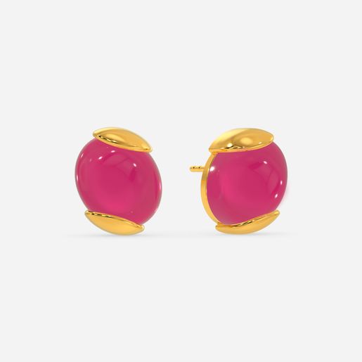Pink Wave Gemstone Earrings