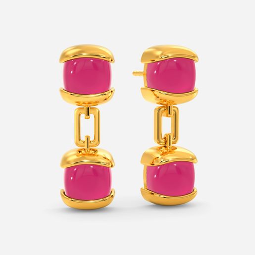 Dramatic Pink Gemstone Earrings