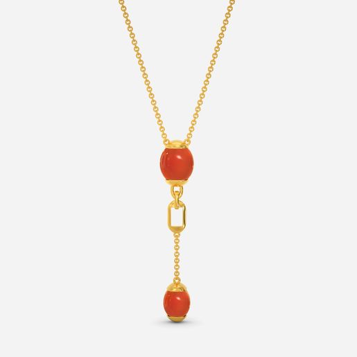 Sunset Orange Gemstone Necklaces