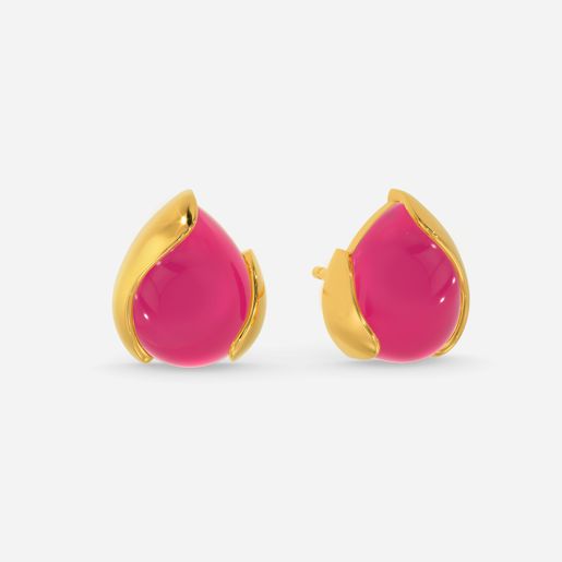 Pink Bud Gemstone Earrings