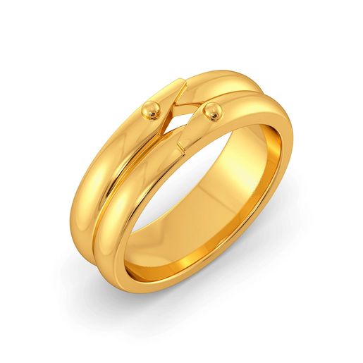 Double Rubble Gold Rings