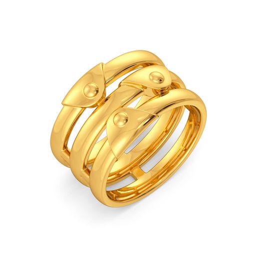 Neutral Knots Gold Rings