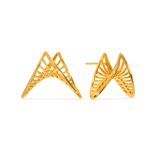 Molded Motion Gold Earrings