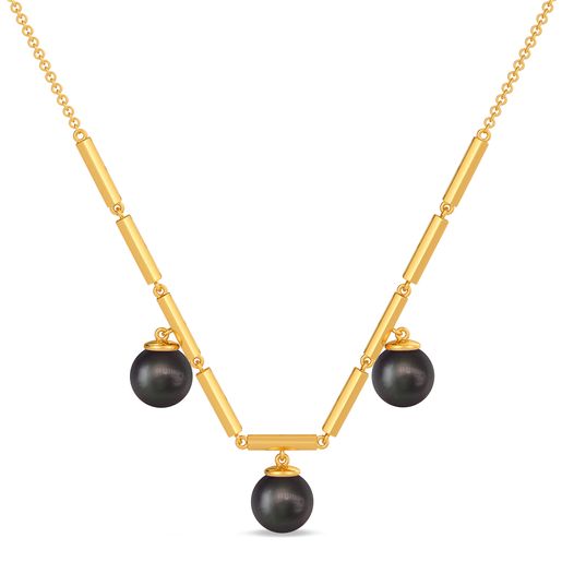 Black Tracked Gemstone Necklaces