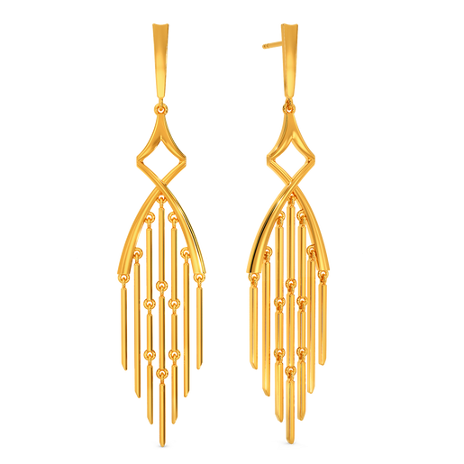 Summer Fringe Gold Earrings