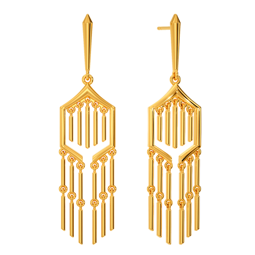 Fringe Pret Gold Earrings