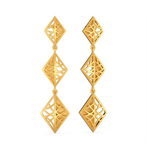 Net Connections Gold Earrings