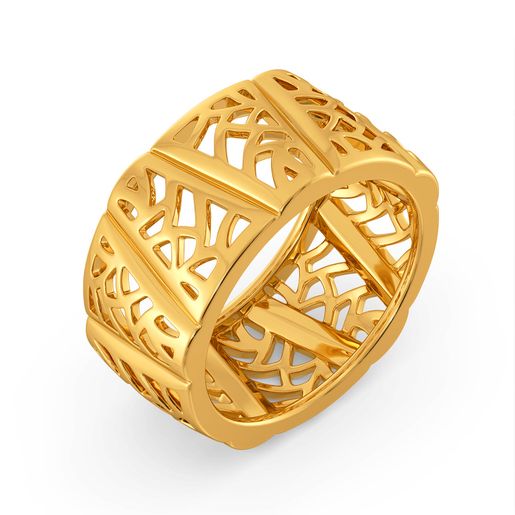 Lattice Leisure Gold Rings