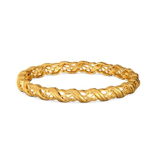 Shield of Lattice Gold Bangles