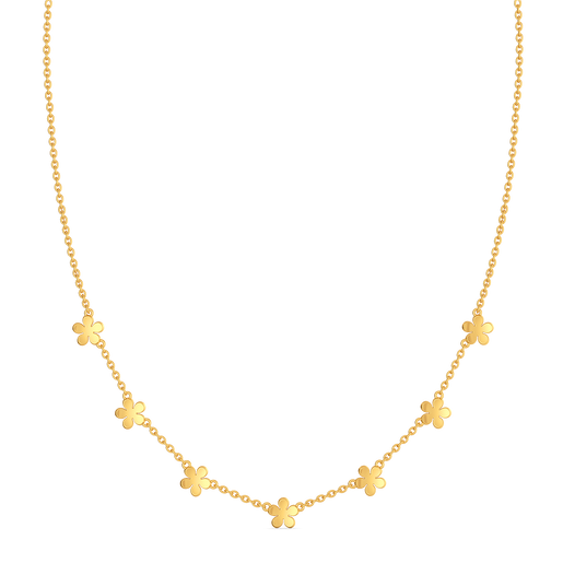 Floral Feather Gold Necklaces