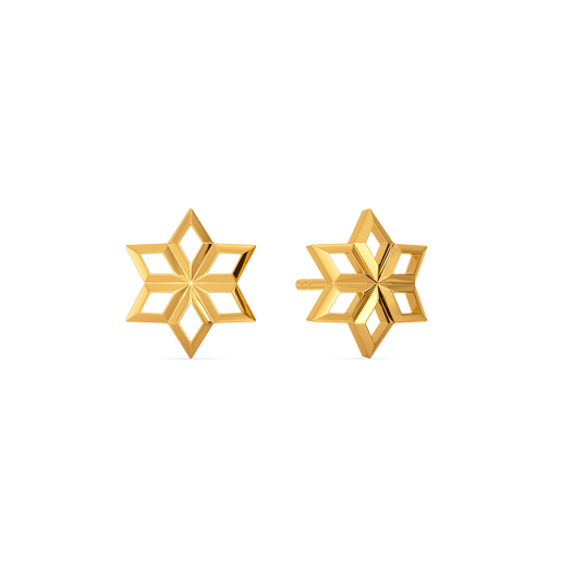 Blossom Center Gold Earrings