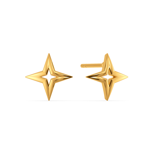 Zig Zag Spark Gold Earrings