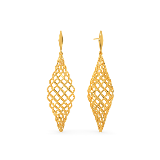 Under The Net Spell Gold Earrings