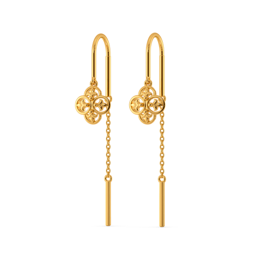 Lacy Petals Gold Earrings