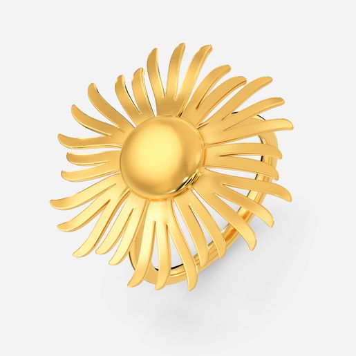 Whimsical Sun Gold Rings