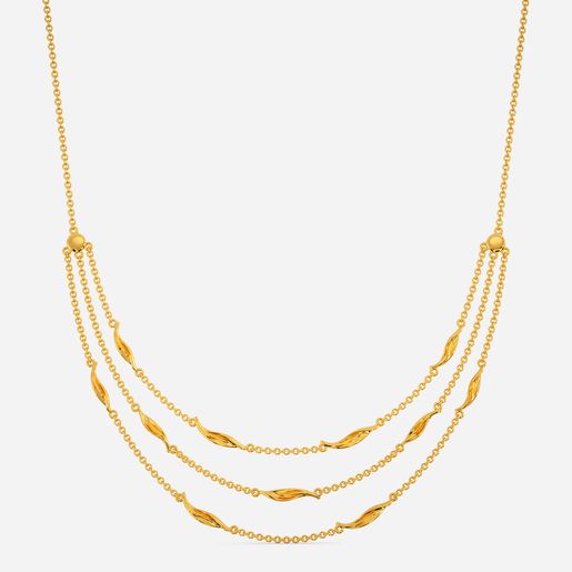 Twist Leaf Gold Necklaces
