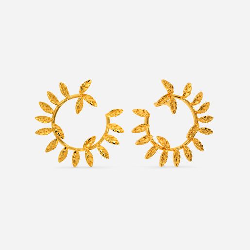 Greek Gold Leaves Gold Earrings