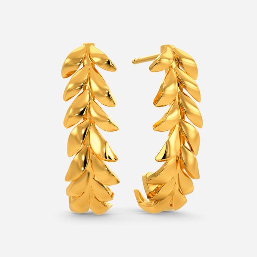 Gold Olive Wreath Gold Earrings
