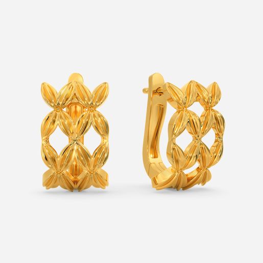 Drawn Vine Gold Earrings
