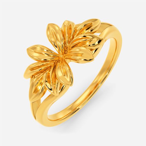 Twin Leaf Gold Rings