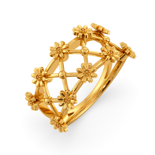 Lace Charm Gold Rings