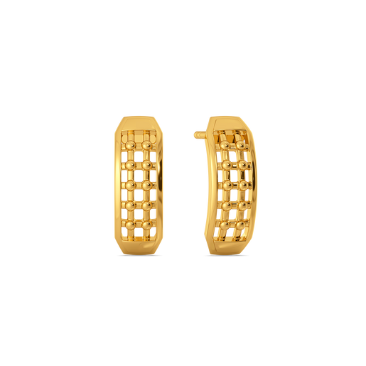 Style in Plaid Gold Earrings