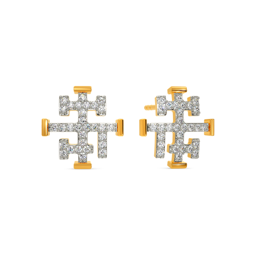 Print Fusion Diamond Earrings