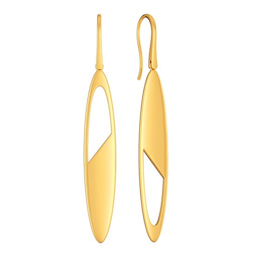 Edgy Ovals Gold Earrings