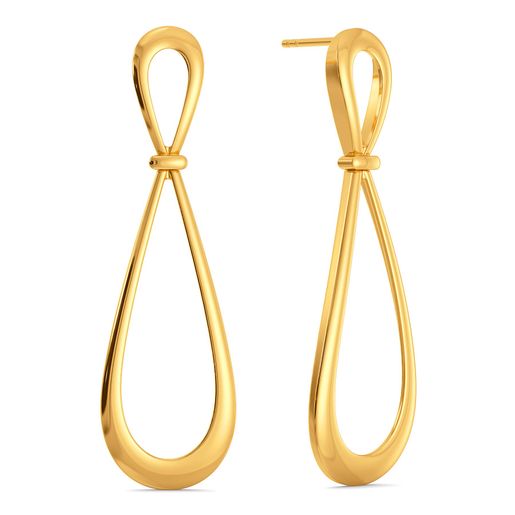 Lazy Loops Gold Earrings