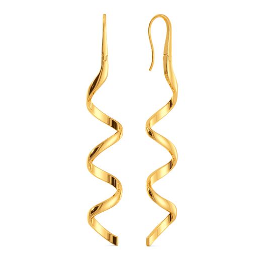 Tasselled Twists Gold Earrings
