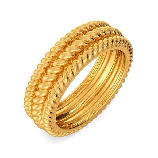 Quirky Twirls Gold Rings