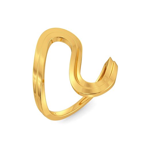 Triple Ripple Gold Rings