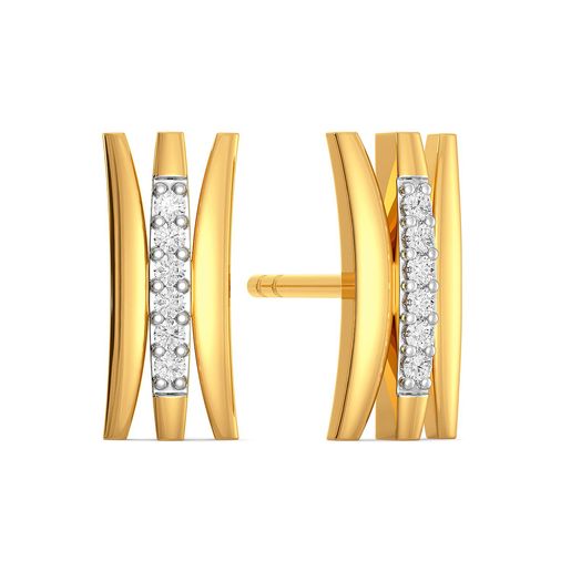 Curvy Crimps Diamond Earrings