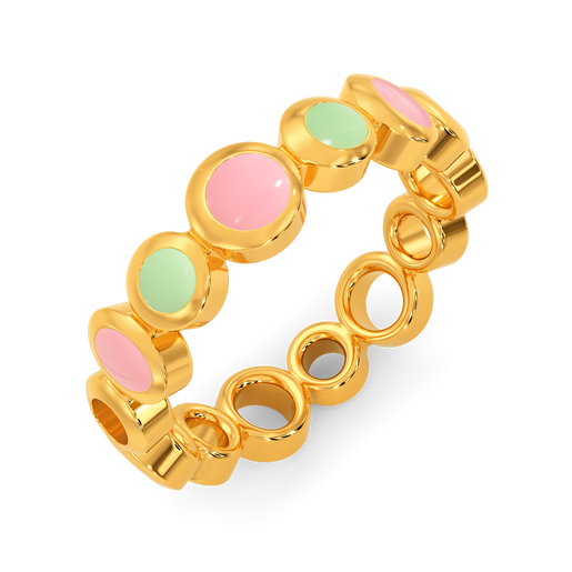 A Peek of Pastel Gold Rings