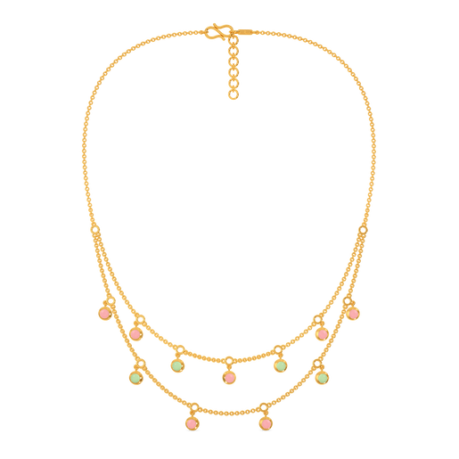 A Peek of Pastel Gold Necklaces