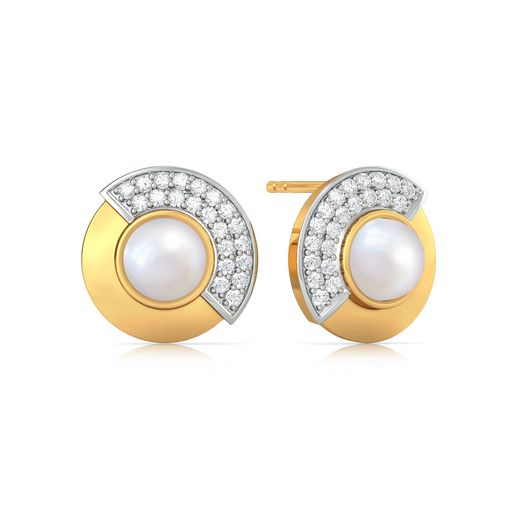Pearl Twirl Diamond Earrings
