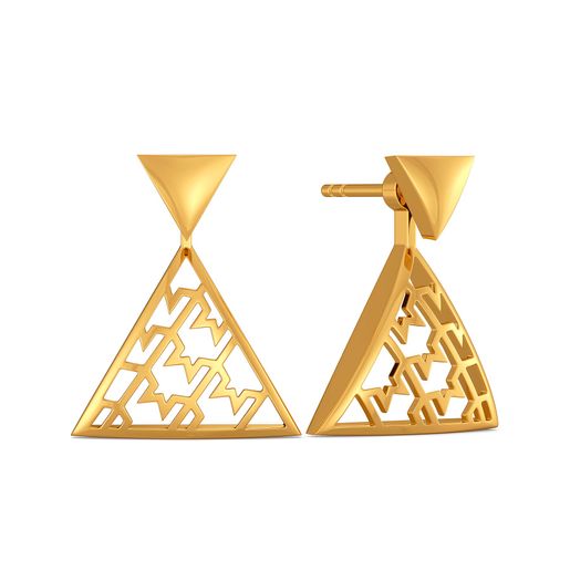 Formal Tweed Gold Earrings