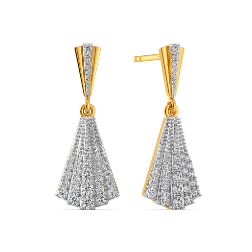 Sleek Pleats Diamond Earrings
